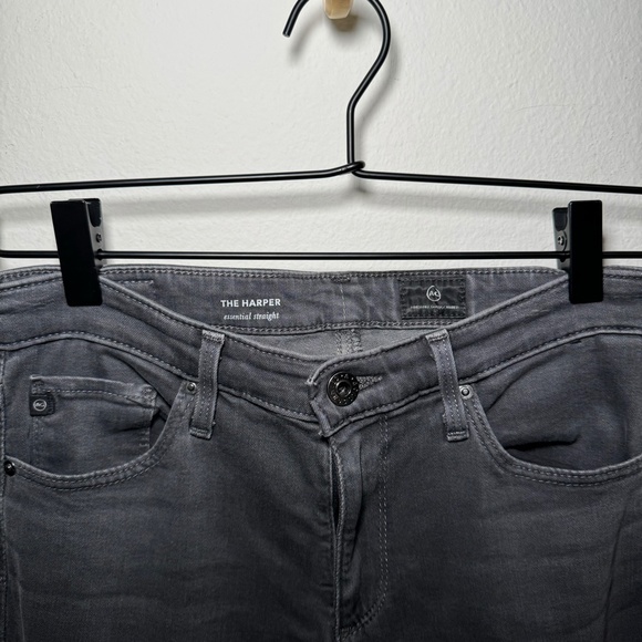 AG Jeans Women's Size 26 R Black Denim The Harper Essential Straight Leg Casual - Picture 3 of 5